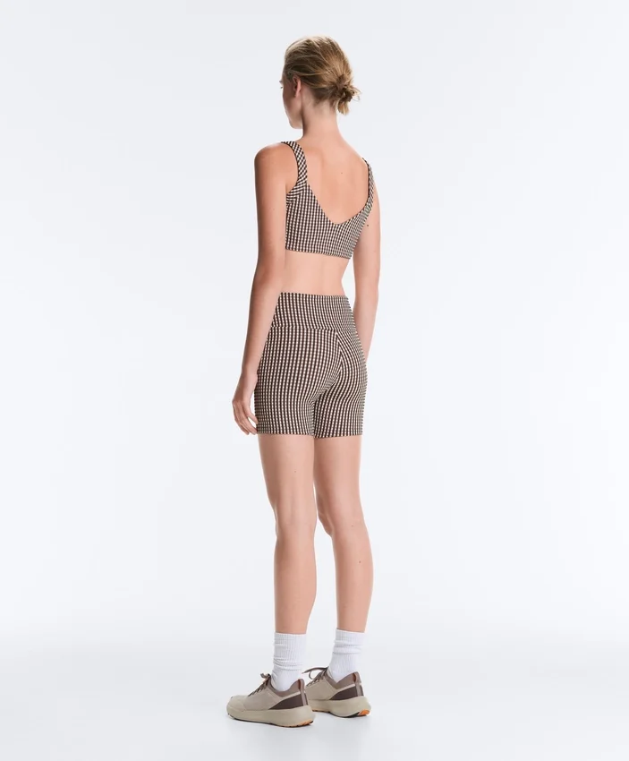 Comfortlux Hotpants mit hoher Taille und 10 cm Länge im Gingham-Muster Comfortlux Hotpants mit hoher Taille und 10 cm Länge im Gingham-Muster