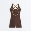 Comfortlux Kurzer Jumpsuit mit Kontrast