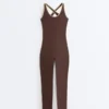 Comfortlux langer Jumpsuit mit Paspelierung Comfortlux langer Jumpsuit mit Paspelierung