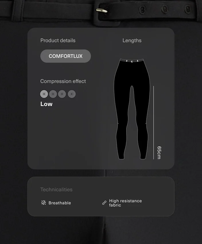 Comfortlux Leggings mit hoher Taille (65 cm) und Knöchellänge, mit Gürtel Comfortlux Leggings mit hoher Taille (65 cm) und Knöchellänge, mit Gürtel