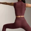 Comfortlux Leggings mit hoher Taille und geripptem Saum, knöchellang