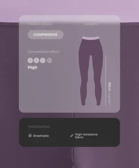 Compressive Leggings mit hoher Taille (65 cm) und Knöchellänge