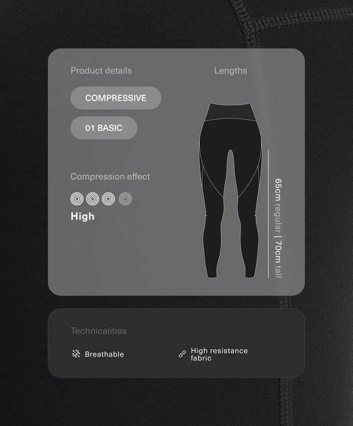 Compressive Leggings mit hoher Taille und Knöchellänge Compressive Leggings mit hoher Taille und Knöchellänge