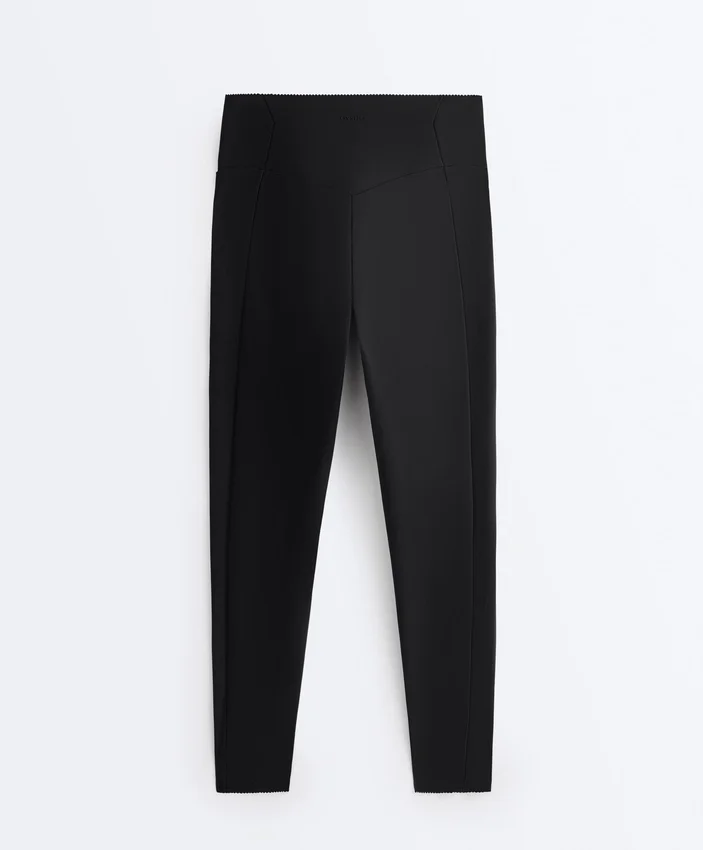 Compressive Leggings mit hoher Taille und Knöchellänge, mit Tasche Compressive Leggings mit hoher Taille und Knöchellänge, mit Tasche