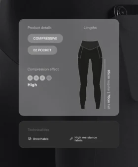 Compressive Leggings mit hoher Taille und Knöchellänge, mit Tasche