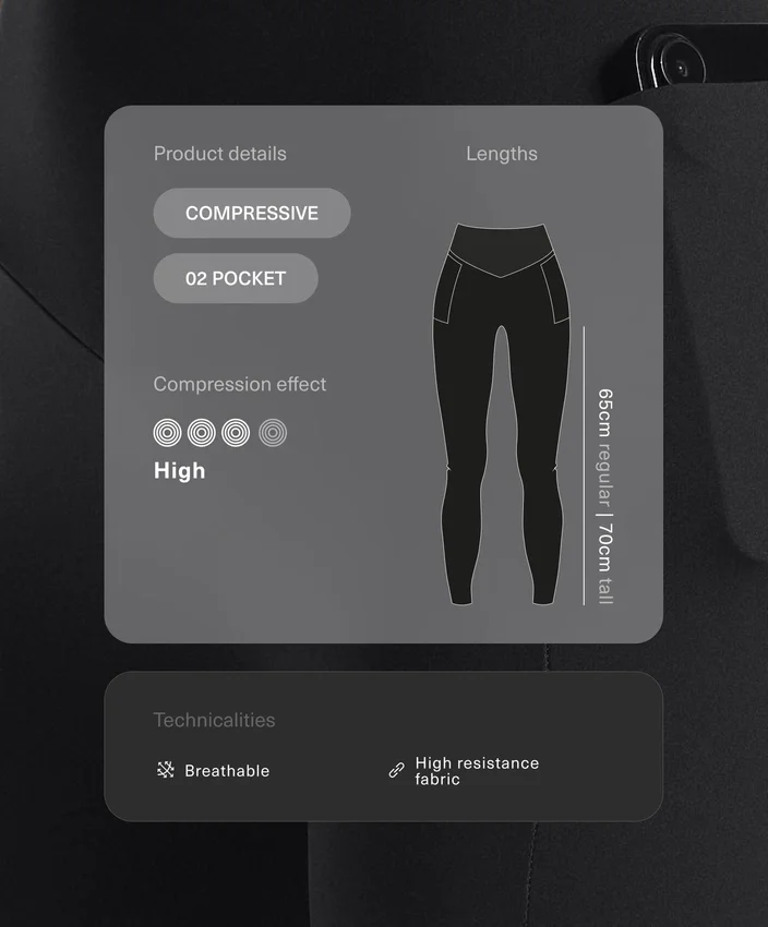 Compressive Leggings mit hoher Taille und Knöchellänge, mit Tasche Compressive Leggings mit hoher Taille und Knöchellänge, mit Tasche