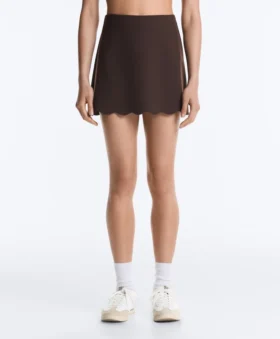 Compressive-Shorts mit hoher Taille und Wellenmuster