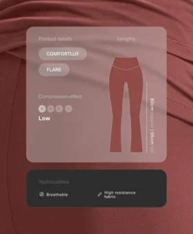 Drapierte, hoch taillierte Comfortlux-Hose mit ausgestelltem Bein