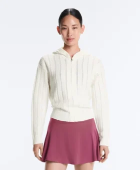 Durchbrochene Strickjacke mit Kapuze