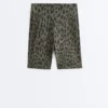 Evermove High-Rise 20 cm Radler-Leggings mit Leopardenmuster