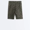 Evermove High-Rise 20 cm Radler-Leggings mit Leopardenmuster