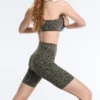 Evermove High-Rise 20 cm Radler-Leggings mit Leopardenmuster