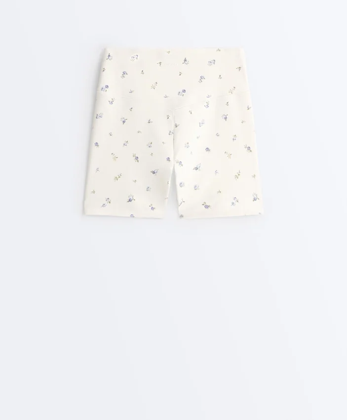 Evermove Hotpants mit hoher Taille (10 cm) und Blumenprint Evermove Hotpants mit hoher Taille (10 cm) und Blumenprint