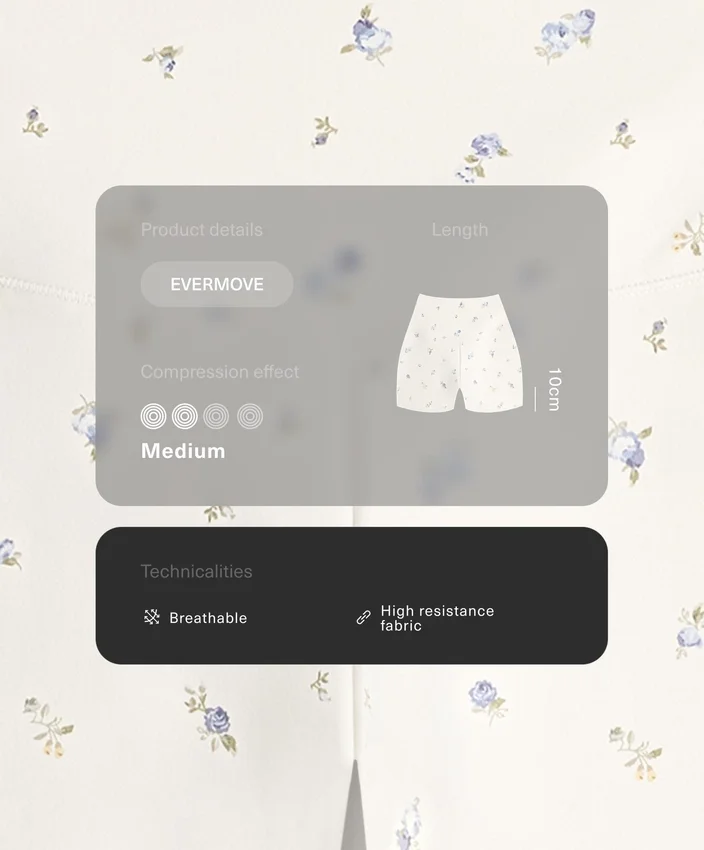 Evermove Hotpants mit hoher Taille (10 cm) und Blumenprint Evermove Hotpants mit hoher Taille (10 cm) und Blumenprint