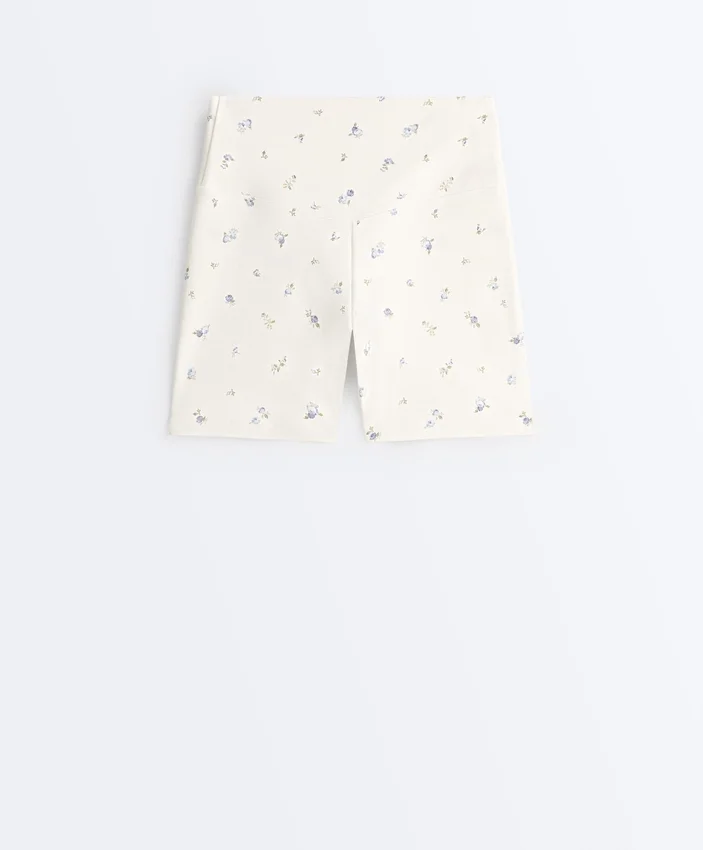 Evermove Hotpants mit hoher Taille (10 cm) und Blumenprint Evermove Hotpants mit hoher Taille (10 cm) und Blumenprint