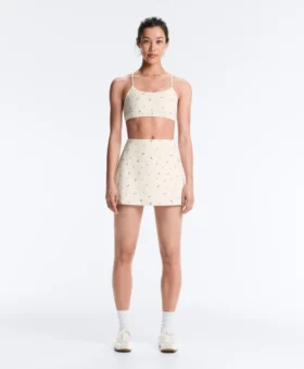Evermove kurzer Floral-Print-Shorts-Rock mit hoher Taille