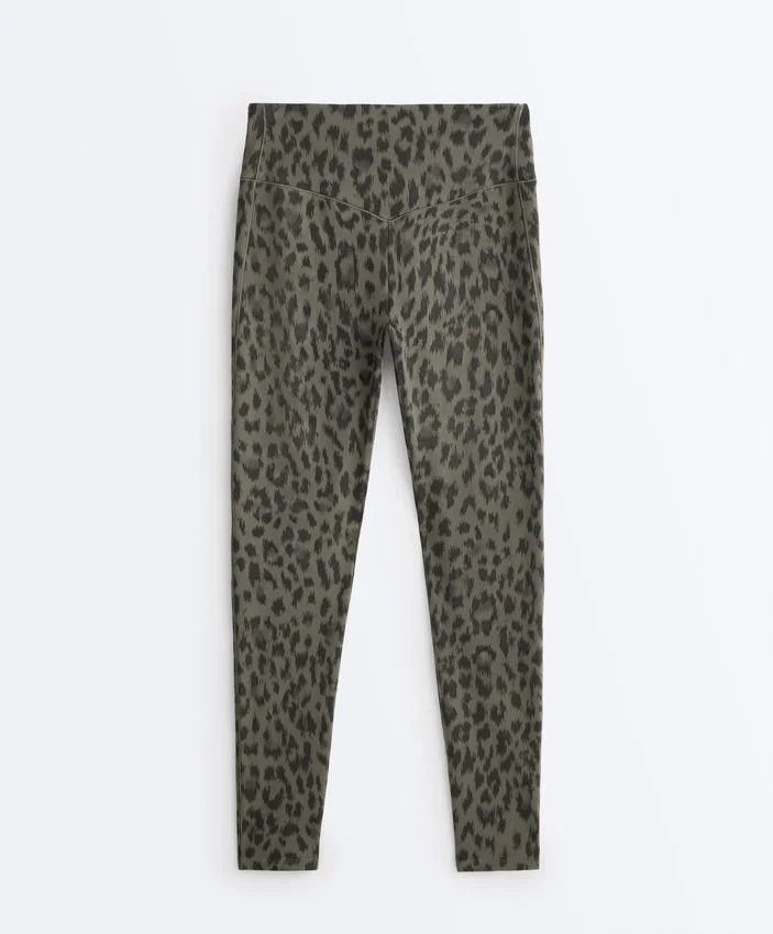Evermove Leggings mit Leopardenmuster, hoher Taille und knöchellanger Passform Evermove Leggings mit Leopardenmuster, hoher Taille und knöchellanger Passform