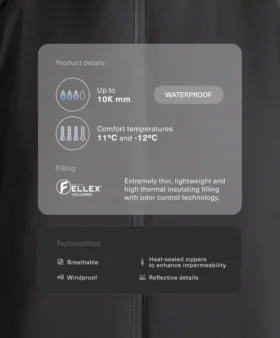 Fellex® Volcanic 10K wasserdichte, gefütterte Funktionsjacke