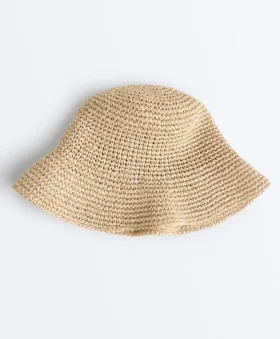 Geflochtener Bucket-Hut im Raffia-Look Geflochtener Bucket-Hut im Raffia-Look