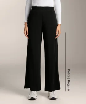 Gerade geschnittene Hose mit Knöpfen und Bündchen aus Soft Touch-Modal