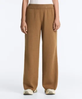 Gerade geschnittene Hose mit seitlicher Strickstruktur
