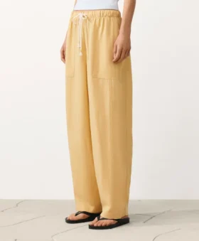 Gerade Hose aus Lyocell-Mischung und 24 % Leinen