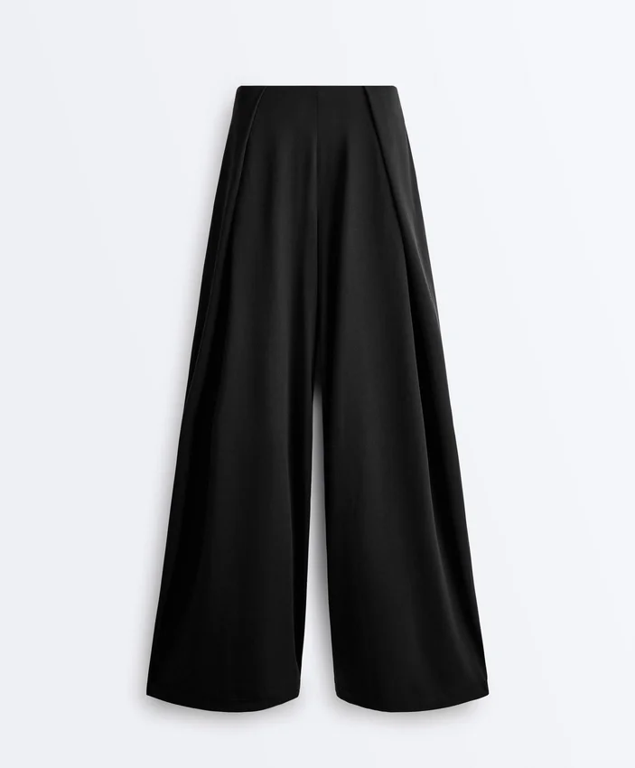 Gerade Hose aus Modal-Mischgewebe mit Seitenfalte Gerade Hose aus Modal-Mischgewebe mit Seitenfalte