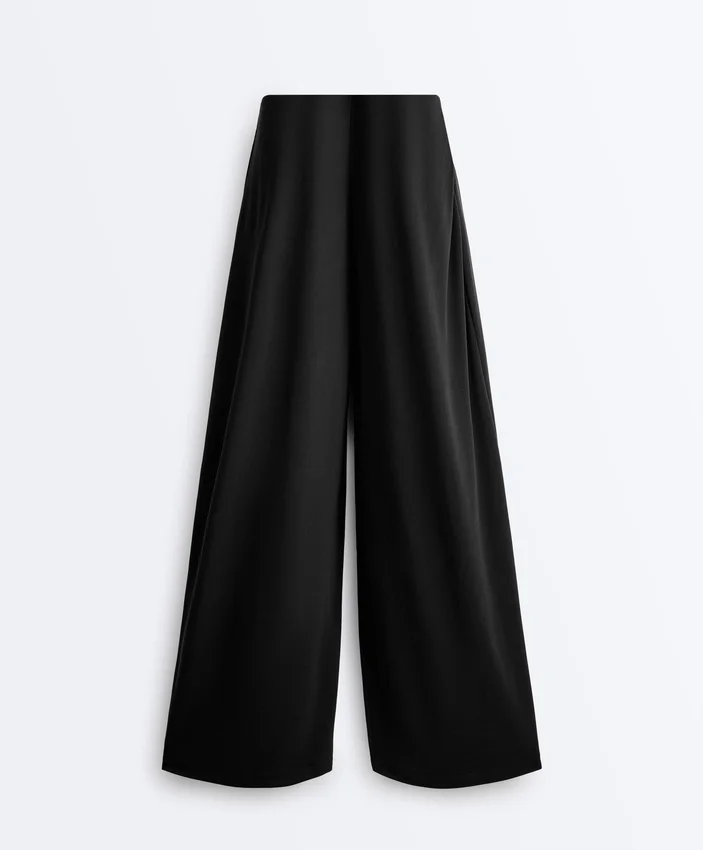 Gerade Hose aus Modal-Mischgewebe mit Seitenfalte Gerade Hose aus Modal-Mischgewebe mit Seitenfalte