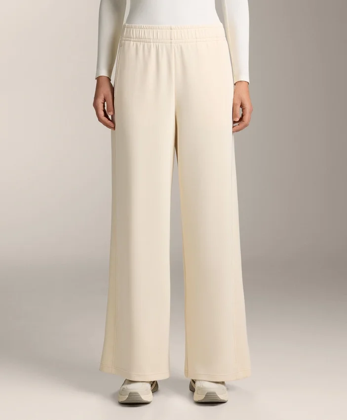 Gerade Hose mit geripptem Saum und Soft Touch-Modal Gerade Hose mit geripptem Saum und Soft Touch-Modal