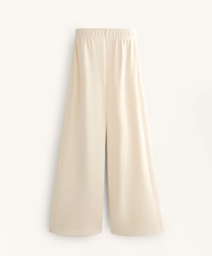Gerade Hose mit geripptem Saum und Soft Touch-Modal Gerade Hose mit geripptem Saum und Soft Touch-Modal