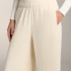 Gerade Hose mit geripptem Saum und Soft Touch-Modal Gerade Hose mit geripptem Saum und Soft Touch-Modal