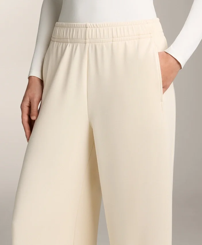 Gerade Hose mit geripptem Saum und Soft Touch-Modal Gerade Hose mit geripptem Saum und Soft Touch-Modal