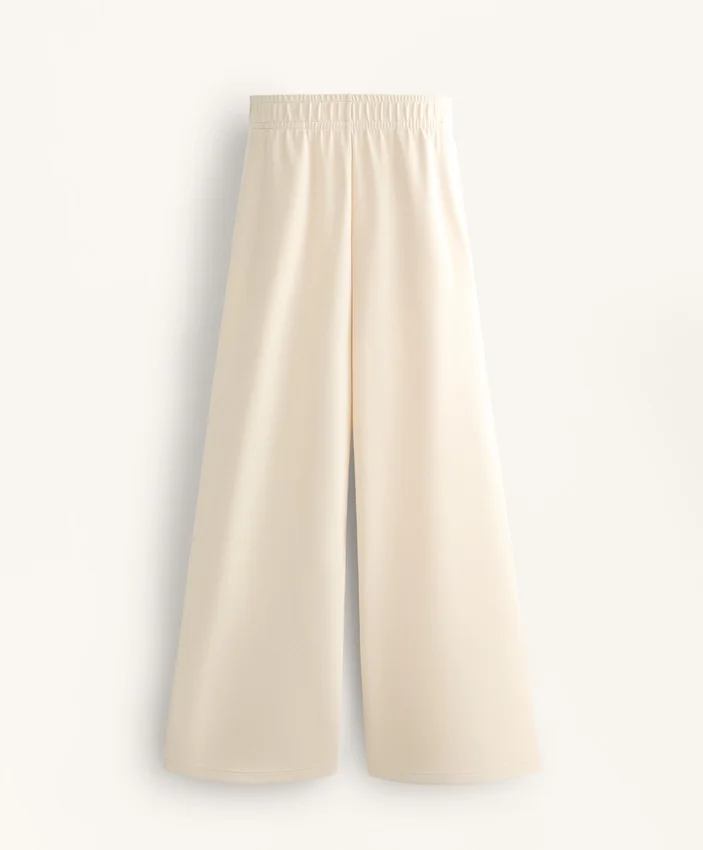 Gerade Hose mit geripptem Saum und Soft Touch-Modal Gerade Hose mit geripptem Saum und Soft Touch-Modal