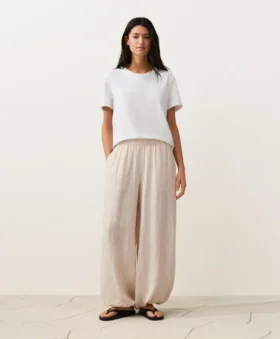 Gestreifte Bloomer-Hose aus 100 % Leinen