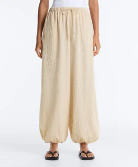 Gestreifte Bloomer-Hose aus Modal-Mischgewebe