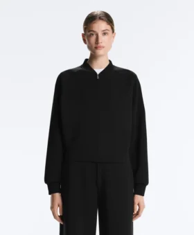 Gestreifte Bomberjacke aus Soft Touch-Modal