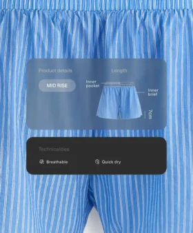 Gestreifte Funktionsshorts Gestreifte Funktionsshorts