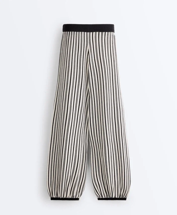 Gestreifte Strick-Bloomer-Hose Gestreifte Strick-Bloomer-Hose