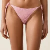Gestreifter Bikini-Slip mit mittlerer Bedeckung und Bindebändern Gestreifter Bikini-Slip mit mittlerer Bedeckung und Bindebändern