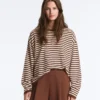 Gestreifter Langarm-Pullover