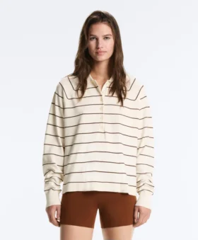 Gestreiftes Langarm-Polo-Hemd