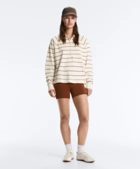 Gestreiftes Langarm-Polo-Hemd