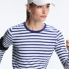 Gestreiftes, langärmeliges Funktions-T-Shirt