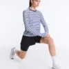 Gestreiftes, langärmeliges Funktions-T-Shirt