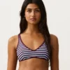 Gestreiftes, strukturiertes Neckholder-Bikinioberteil Gestreiftes, strukturiertes Neckholder-Bikinioberteil
