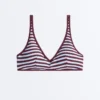 Gestreiftes, strukturiertes Neckholder-Bikinioberteil Gestreiftes, strukturiertes Neckholder-Bikinioberteil