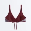 Gestreiftes, strukturiertes Neckholder-Bikinioberteil Gestreiftes, strukturiertes Neckholder-Bikinioberteil