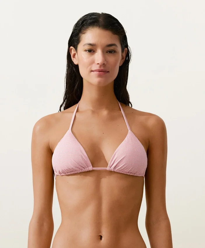 Gestreiftes Triangel-Oberteil für Bikinis Gestreiftes Triangel-Oberteil für Bikinis