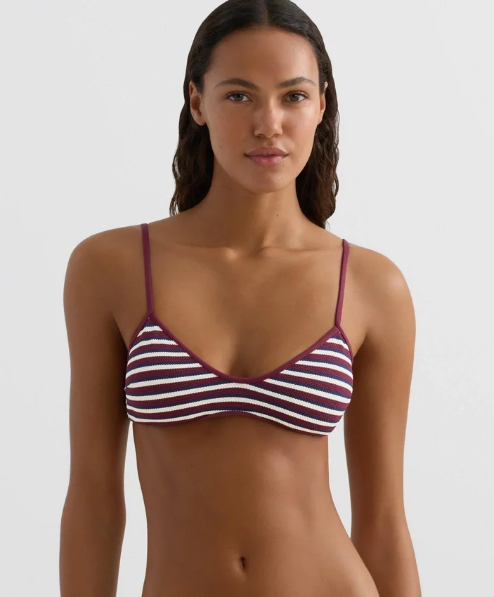 Gestreiftes Triangel-Oberteil für Bikinis Gestreiftes Triangel-Oberteil für Bikinis