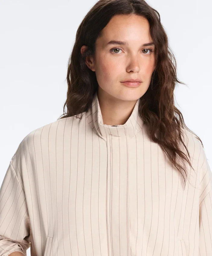 Gestreite Jacke mit ausgestellter Säume Gestreite Jacke mit ausgestellter Säume